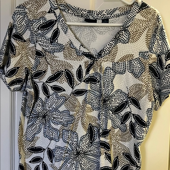 Blue and Tan Blouse - Picture 1 of 3